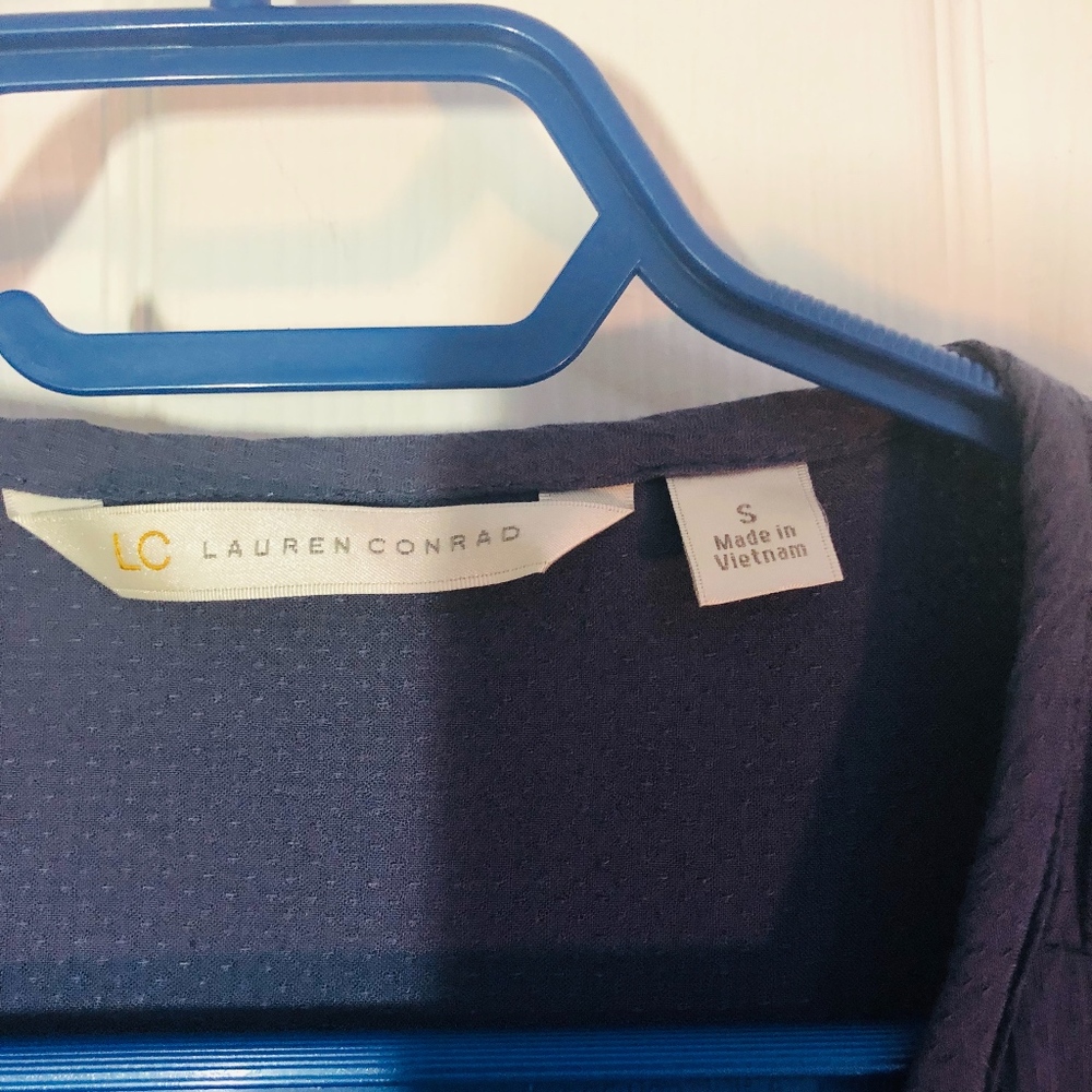 LC Lauren Conrad Blue Button Up Long Sleeve Shirt - Picture 2 of 3